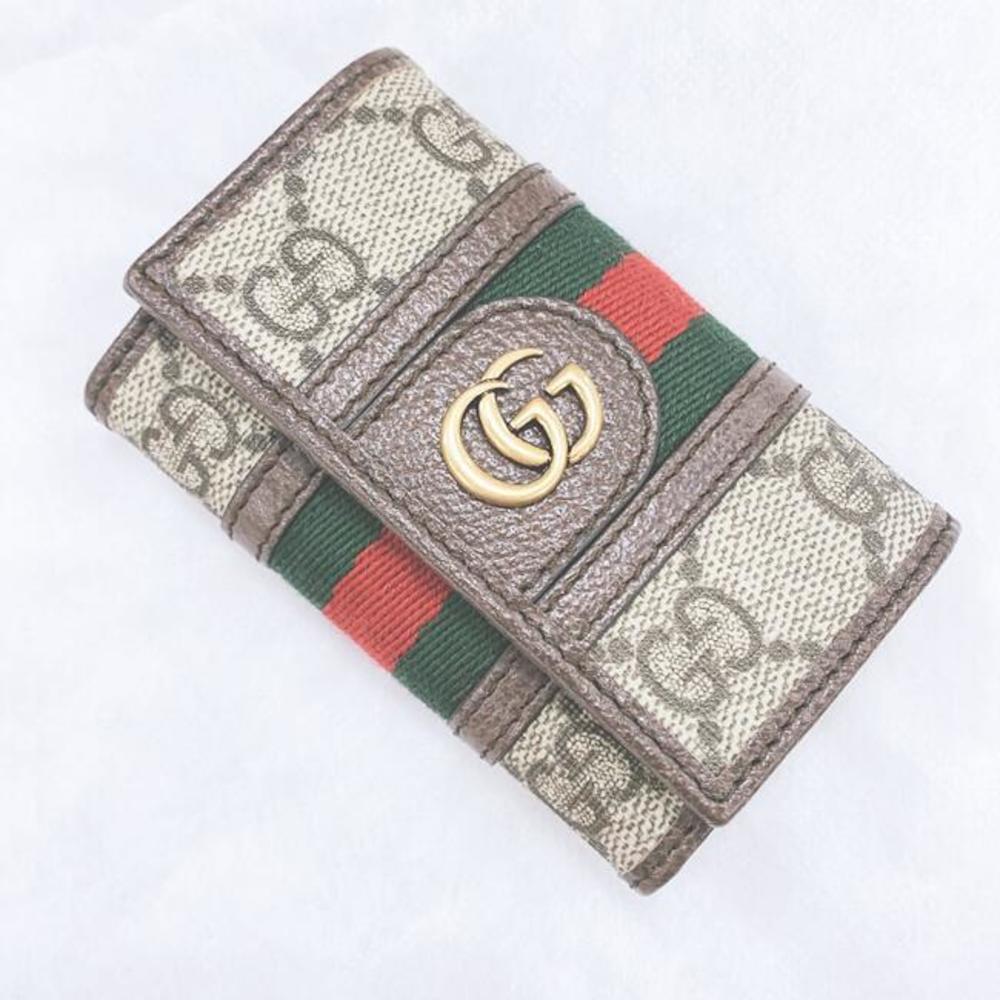 Gucci Stripe Canvas Leather Wallet